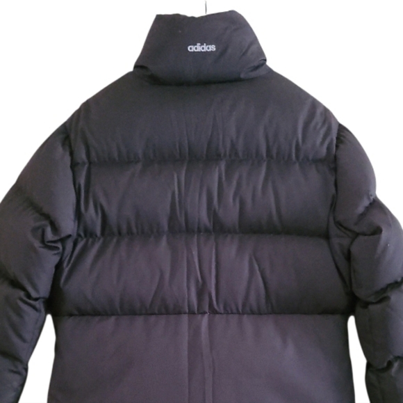 Adidas Womens Feather Down Filled Puffer Jacket Black Longline Mid Shin 90s Y2K - Picture 12 of 17